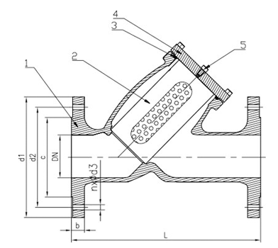 125/150LB Ductile Iron Y-Stainer drawing