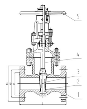 Cast Steel Outside Stem Gate Valve drawing