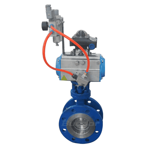 Pneumatic triple eccentric butterfly valve